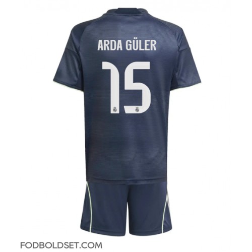 Real Madrid Arda Guler #15 Udebane Trøje Børn 2025-26 Kortærmet (+ Korte bukser)
